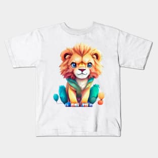 colorful cute lion Kids T-Shirt